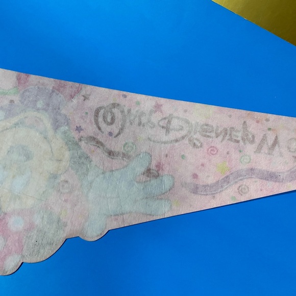 WALT DISNEY WORLD VINTAGE 90’s MINNIE MOUSE PINK SOUVENIR PENNANT FLAG LG 30” - Picture 9 of 12